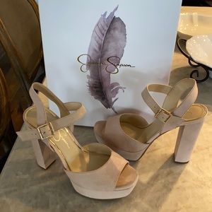 Jessica Simpson Nude Platform Heel Sandal